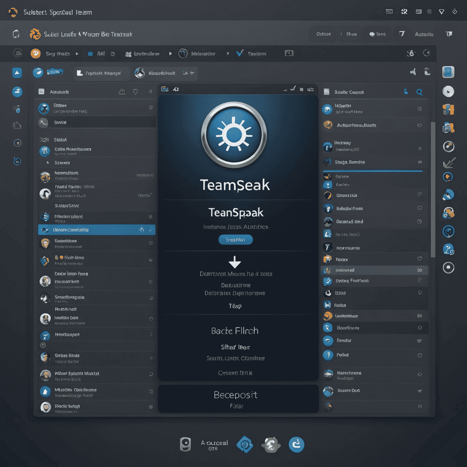 TeamSpeak interface showcasing new features including improved audio codecs, enhanced security measures, and a redesigned user interface